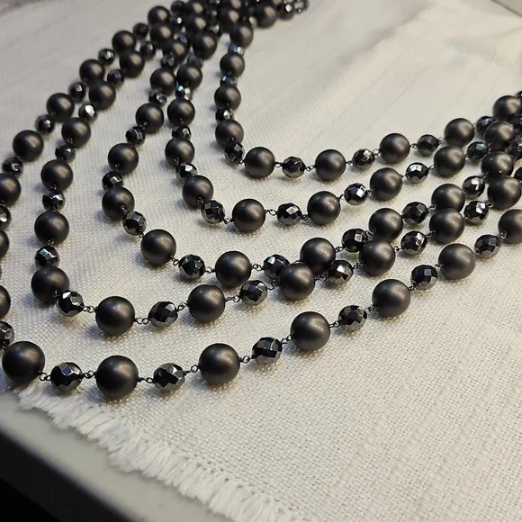 Giorgio Armani Black Multi-Strand Necklace